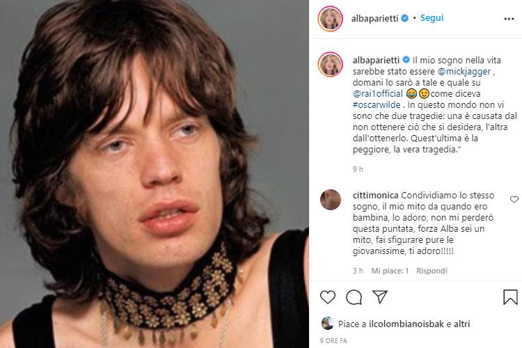 alba parietti mick jagger imitazione tale e quale show