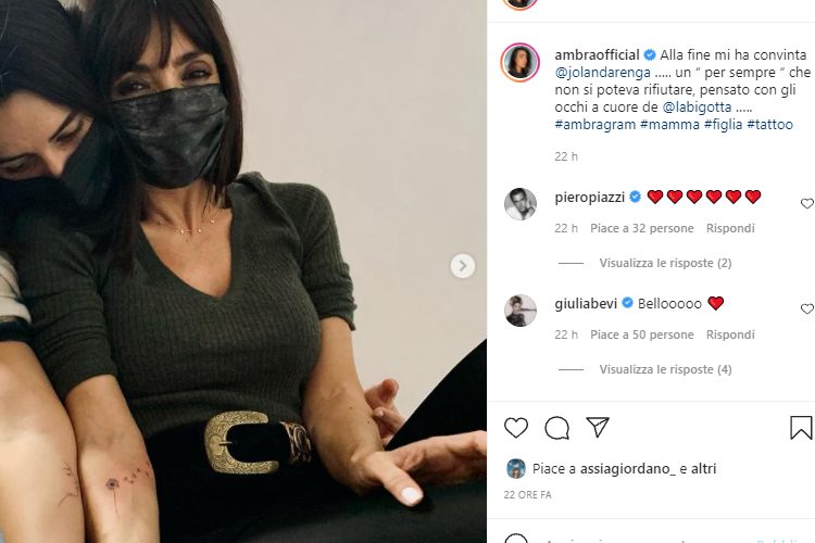 ambra angiolini tatuaggio instagram