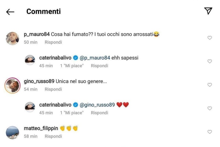 caterina balivo instagram occhi rossi