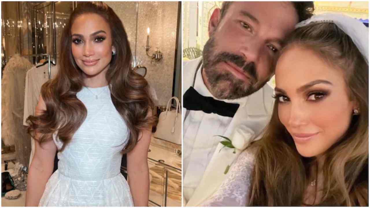 Jlo Wedding Dress con Affleck (Fonte web)