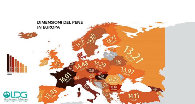 carta dimensioni pene Europa