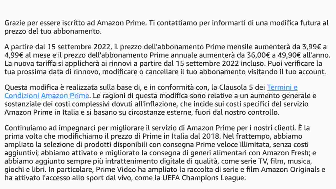 Lettera Amazon Prime(chesuccede26/07/2022)