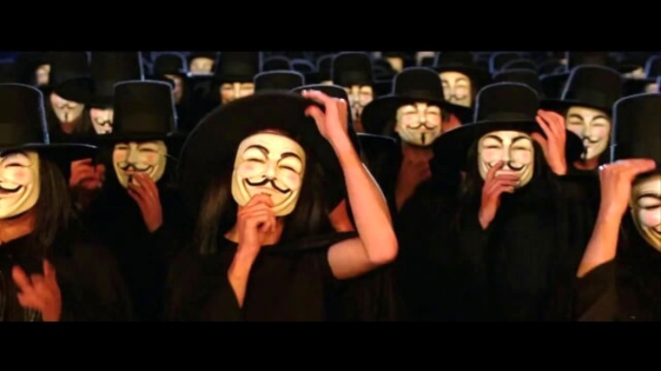 Profilo social con foto V per Vendetta