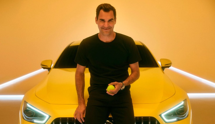 Roger Federer e la sua mercedes