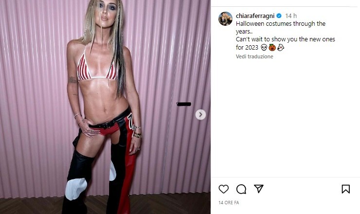 Chiara Ferragni Halloween fisico scolpito